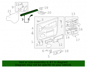 Glass seal front right inner Lexus RX300 RX330 RX350 RX400h 04-09