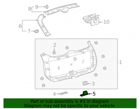 Toyota Venza 21 trunk door handle - internal black for electric drive