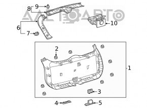 Toyota Venza 21-24 black interior electric trunk handle, broken fasteners