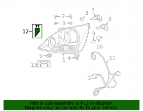 Upper left headlight mount for Lexus GX 03-09