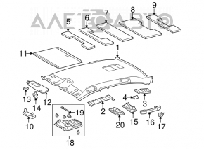 Front light plafond Lexus GS300 GS430 06 gray, under sunroof without Lexus link, scratches