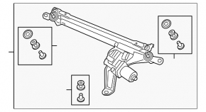 Windscreen wiper linkage with motor for Audi Q3 83A 19-25