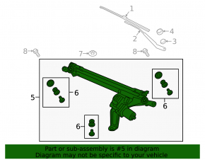 Windscreen wiper linkage with motor for Audi Q3 83A 19-25