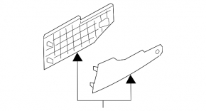 Black center console trim, front lower left, Hyundai Sonata 11-15