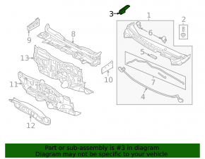 Windscreen wiper seal right Kia Forte 4d 14-18
