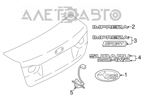 Rear view camera Subaru Impreza 4d 17-23 GK