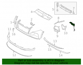 Front bumper mount, right fender, Hyundai Tucson 22-24