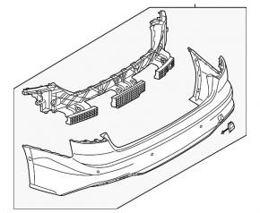 Bare rear bumper for Audi A5 F5 20-25 S-Line with parking sensors