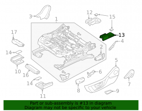 Black rear left driver's seat runner plug for Ford Mustang mk6 15-23
