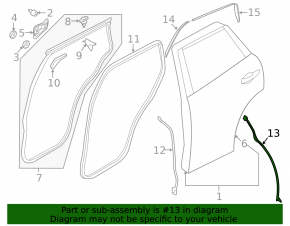 Mazda CX-5 17-25 rear side door seal, broken mount