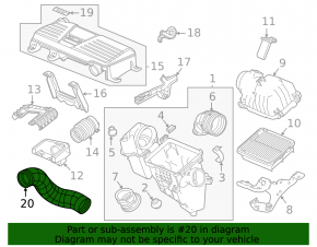 Air duct for intake Honda CRV 20-22 hybrid