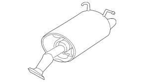 Rear muffler with barrel for Honda CRV 12-14 2.4, rusty