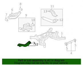Rear left transverse control arm Chevrolet Equinox 10-12 upper, rusty