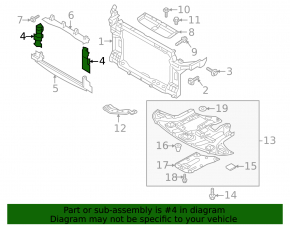 Radiator deflector right Hyundai Tucson 16-21