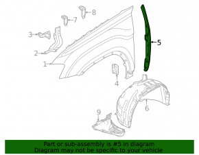Front right upper wing bracket VW Atlas 18-20 prerest