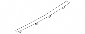 Rear bumper molding with chrome center Audi A6 04-11 restyling, sedan, chrome