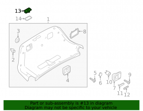 Internal tailgate closing button Audi Q5 8R 09-17 type 2