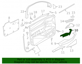 Front right window lift control trim panel for Audi E-Tron 19-23, cracked fasteners, chipped, worn