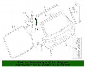 Right tailgate hinge trim Audi Q7 16-