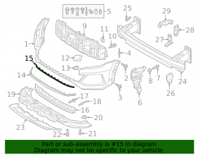 Front bumper central molding Audi Q8 19-23 S-line