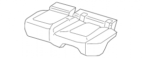 Audi Q8 19-23 2nd row seat upholstery, dark gray leather, lower left