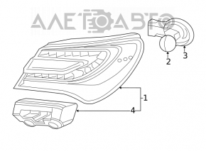 Left headlight Chrysler 200 11-14