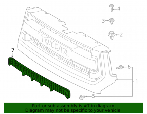 Toyota Tundra 14-21 Front Bumper Lower Grille