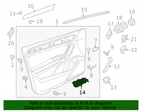 Front left window lift control trim VW Tiguan 18-24 black
