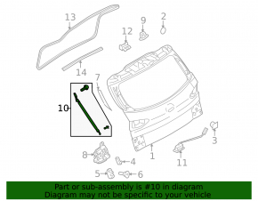 Left tailgate shock absorber for Subaru b9 Tribeca