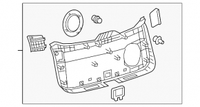 Lower trunk door trim Lexus NX200t NX300 NX300h 15-21 black, for subwoofer