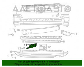 Rear bumper mount right Jeep Compass 11-16 on panel