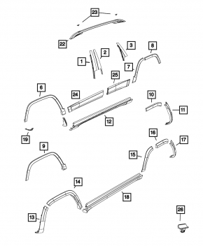 Mudguard front left Jeep Cherokee KL 14-