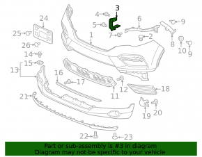 Right radiator grille mount for Honda Pilot 16-18