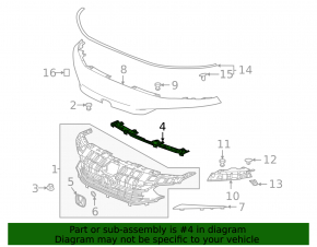 Fastening of radiator grille trim central Honda Civic XI FE/FL 22-