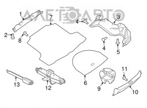 Arch trim left Nissan Maxima A36 16- black