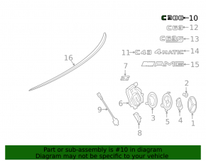 Mercedes C-class W205 300 19-21 trunk lid emblem C300