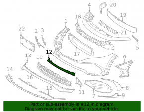 Front bumper center trim Mercedes EQB-class X243 22-25 AMG pkg