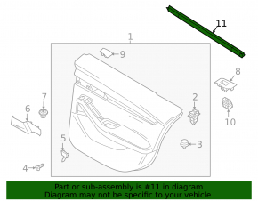 Glass seal inside rear right door Mazda 3 19- 4d