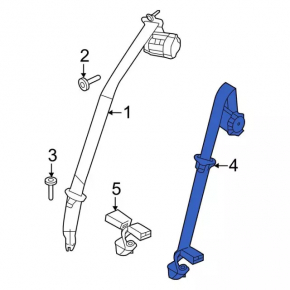 Rear center seat belt Ford Fiesta 11-19 5d