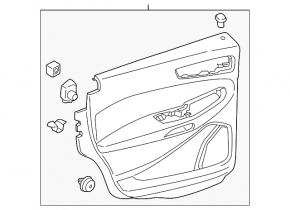 Door trim panel, rear right, Ford Edge 15-18, black, leather