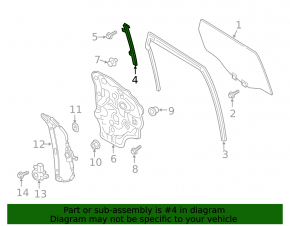 Rear left door glass guide Mazda CX-5 17-24