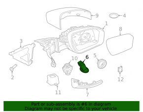 Right side mirror lighting for Land Rover Range Rover Velar 18-23