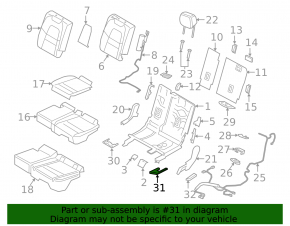 Rear left seat runner plug front left Porsche Cayenne 19-23 black
