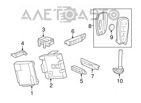 Chevrolet Malibu 16-20 smart key, 5 buttons