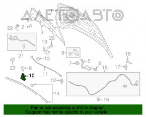 Bonnet Bumper Bracket Left Ford Escape MK3 13-19 OEM