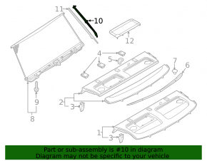 Right front curtain guide trim for Audi A6 C8 19-23 gray