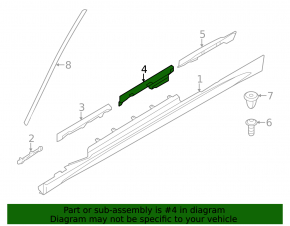Threshold bracket right middle part BMW 4 F33 14-20 convertible