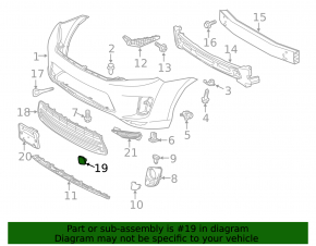 Front bumper tow hook plug right Toyota Highlander 11-13 hybrid