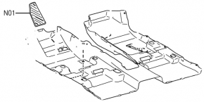 Front floor covering Toyota Venza 21 - black
