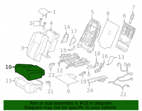 Rear row of seats 2nd row left Lexus RX350L RX450hL 18-19 long without airbag, black leather